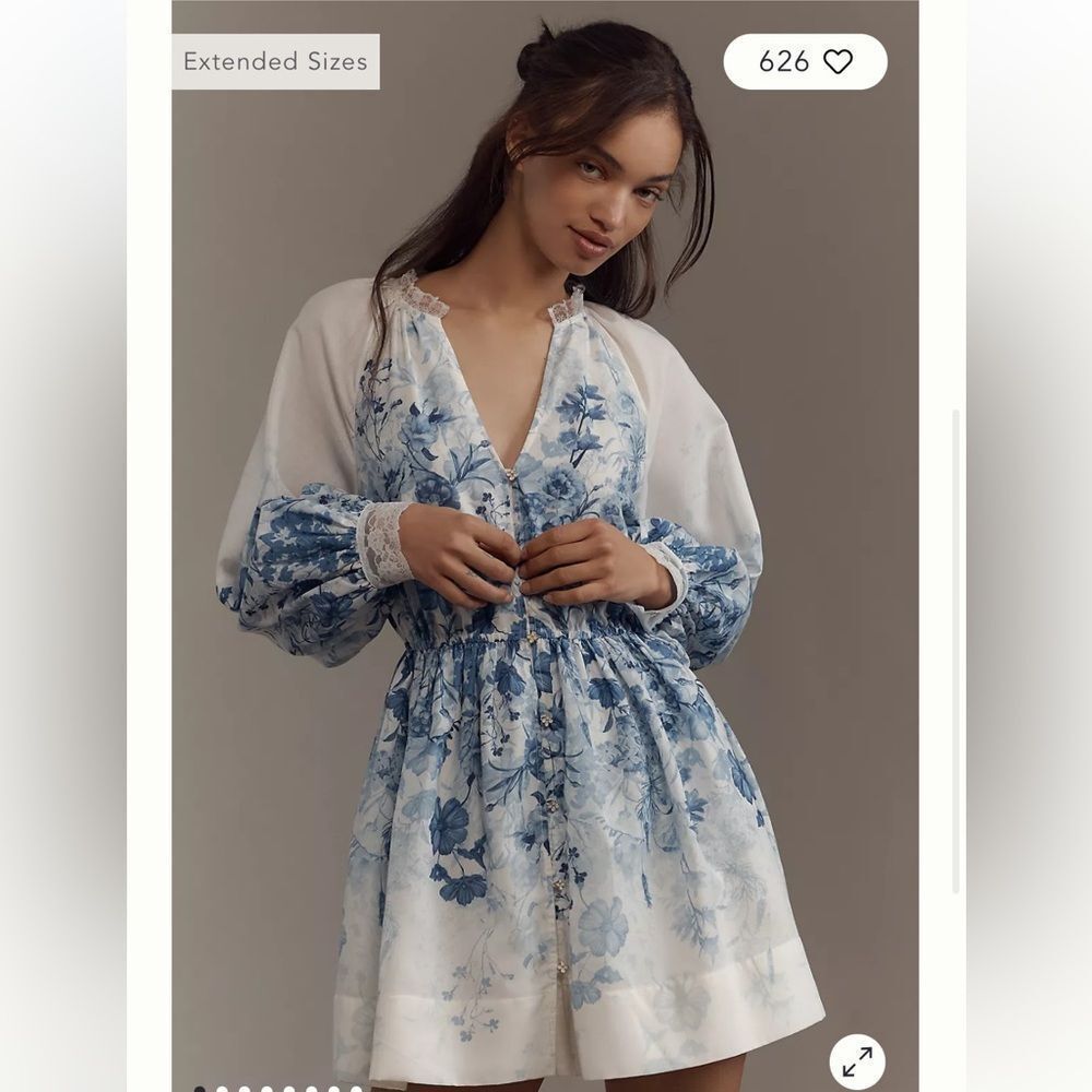 Anthropologie Let Me Be V-Neck A-Line Mini Dress
